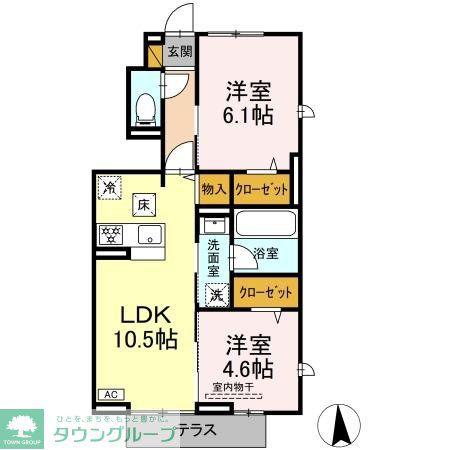 リッシュセゾン O(2LDK/1階)の間取り写真