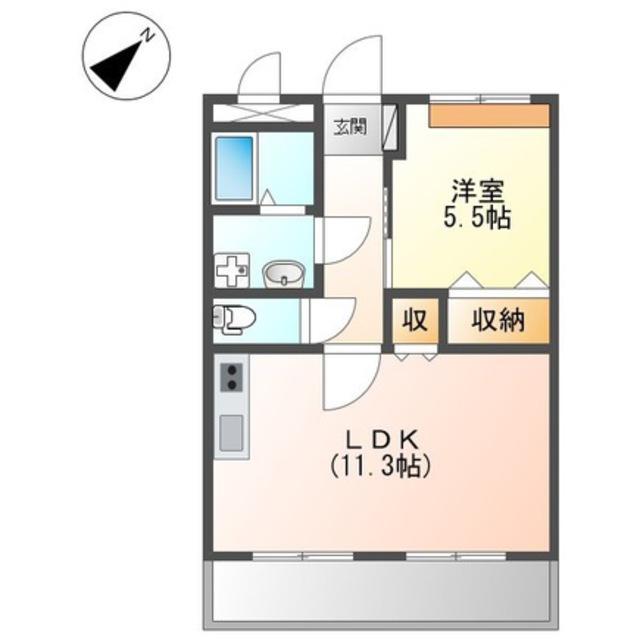 メゾンコンフォール(1LDK/2階)の間取り写真