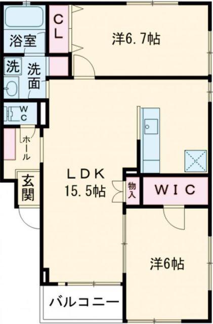 コンフォール横山(2LDK/1階)の間取り写真