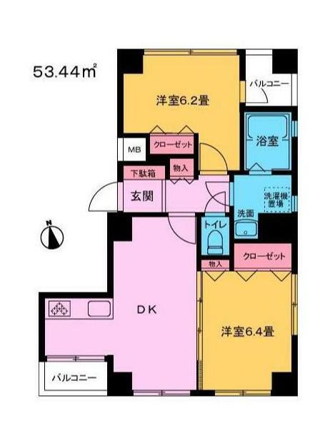 M・Kビル(2DK/2階)の間取り写真
