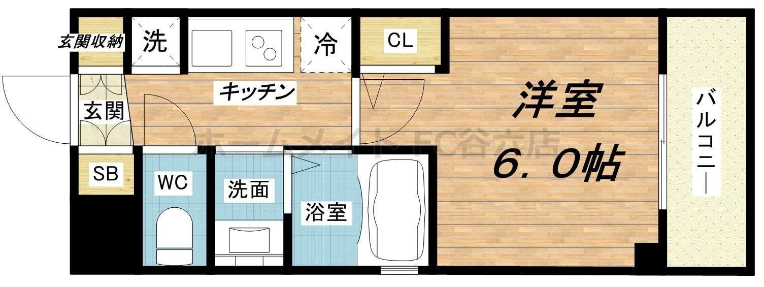 エステムコート難波ウエスト-SIDE Vアジュール(1K/5階)の間取り写真