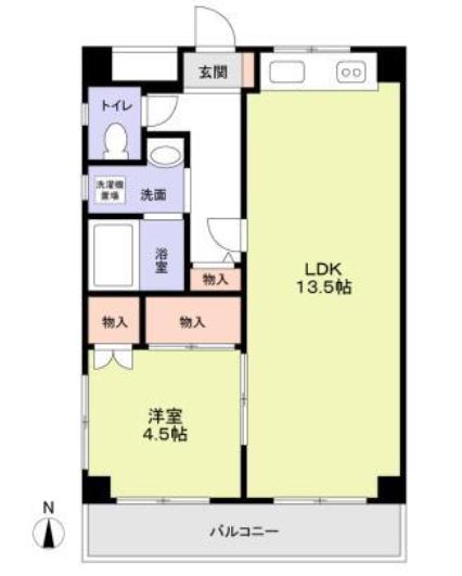 CASA小野寺(1LDK/5階)の間取り写真
