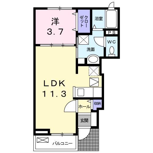 クレスト小野澤(1LDK/1階)の間取り写真