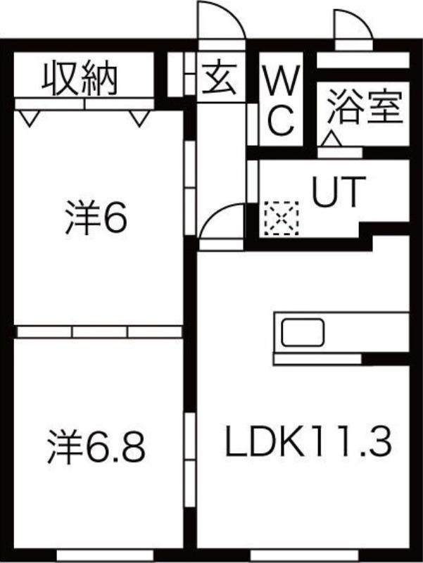WHITE MOTHERS(2LDK/3階)の間取り写真