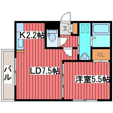 A BOND月寒西(1LDK/4階)の間取り写真
