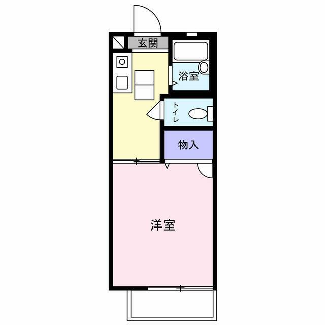 コーラルハイツ青葉台(1K/1階)の間取り写真