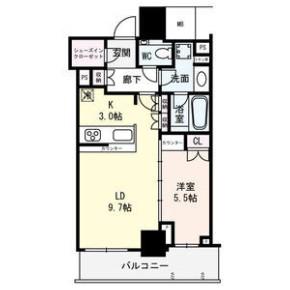 ザセントラルマークタワー(1LDK/26階)の間取り写真