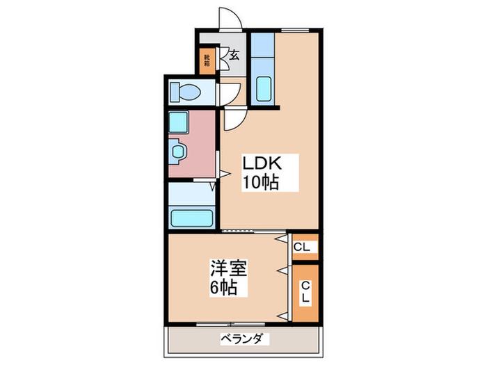 植木ビル(1LDK/3階)の間取り写真