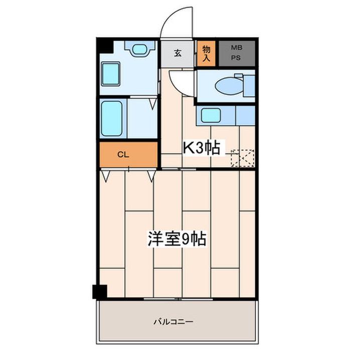 ケンハウス秦野駅南口マンション(1K/4階)の間取り写真