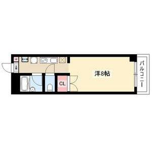 ヴァンヴェール名古屋(ワンルーム/4階)の間取り写真