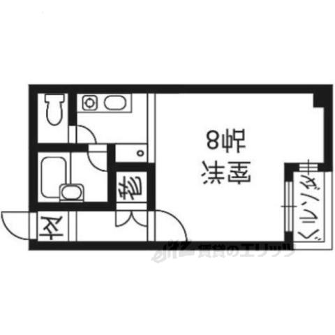 ハウスパティオ(ワンルーム/2階)の間取り写真