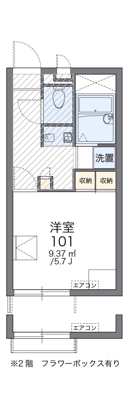 レオパレスサマール梅井(1K/1階)の間取り写真