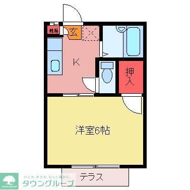 ビュー三光(1K/2階)の間取り写真