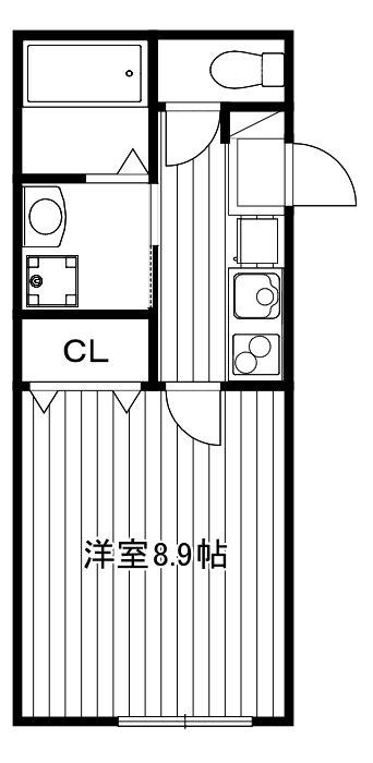 COMFY氷川台(1K/3階)の間取り写真