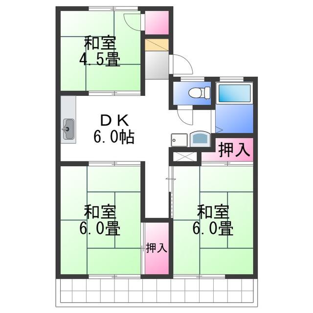 スカイコーポ(3DK/2階)の間取り写真
