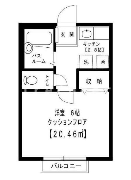 ブルーム戸山(1K/1階)の間取り写真