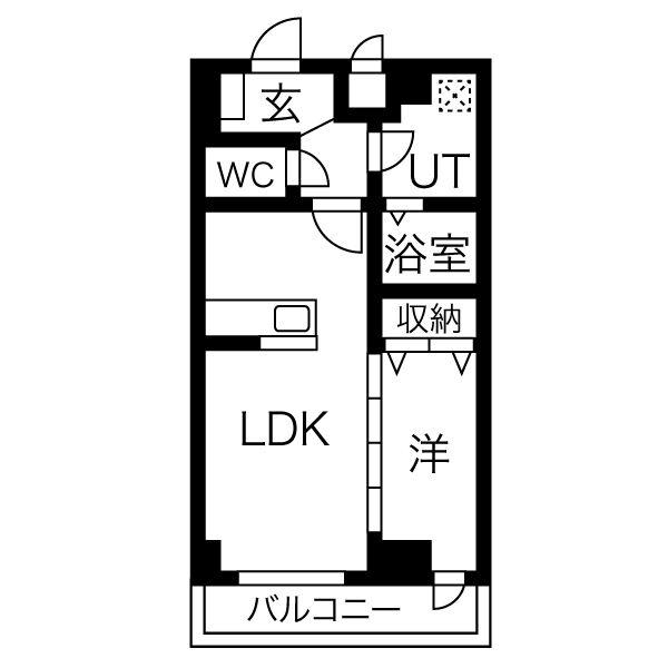 ベラヴィスタ神田(1LDK/1階)の間取り写真