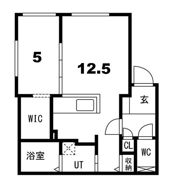 ALPHA新札幌駅前(1LDK/2階)の間取り写真