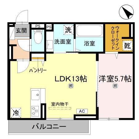 D-PLACE良野(1LDK/3階)の間取り写真