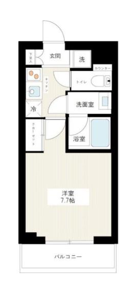 MAXIV小竹向原(1K/3階)の間取り写真