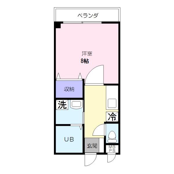 コウケンビル(1K/3階)の間取り写真