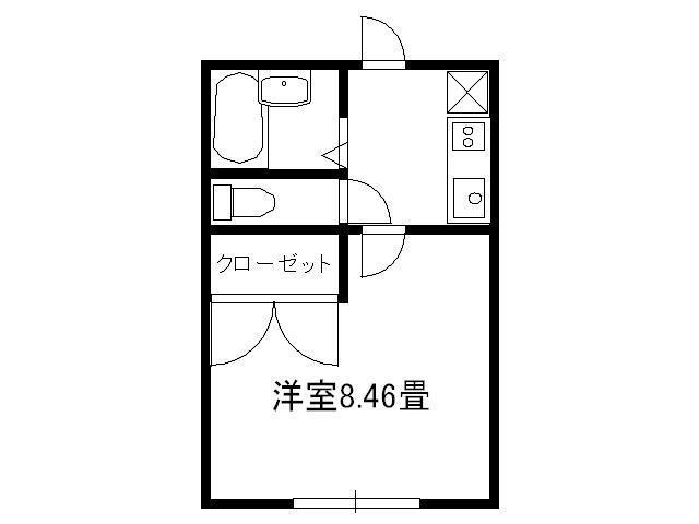 サンハナ (1K/1階)の間取り写真