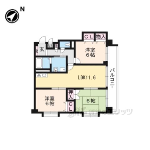 アトレー南草津(3LDK/5階)の間取り写真