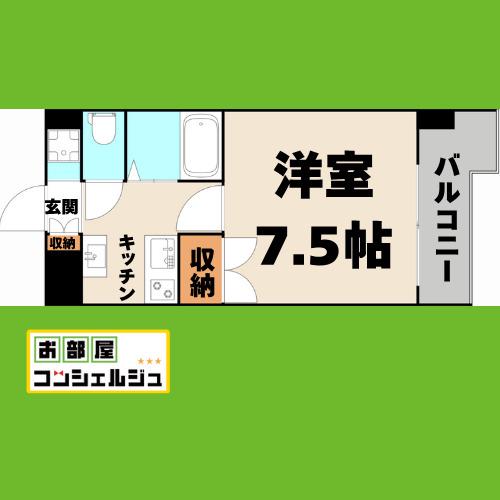 パルティール千種(1K/8階)の間取り写真