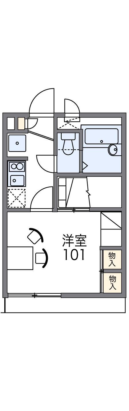 レオパレスウィン(1K/2階)の間取り写真