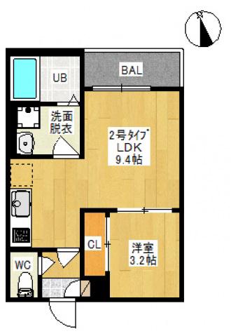 REGALEST OKAYAMA(1LDK/3階)の間取り写真