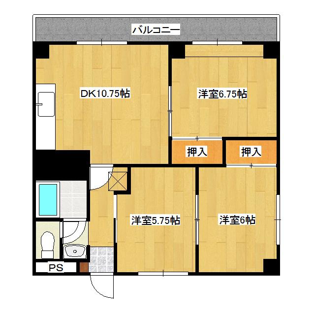 レジデンスコスモ(3LDK/5階)の間取り写真