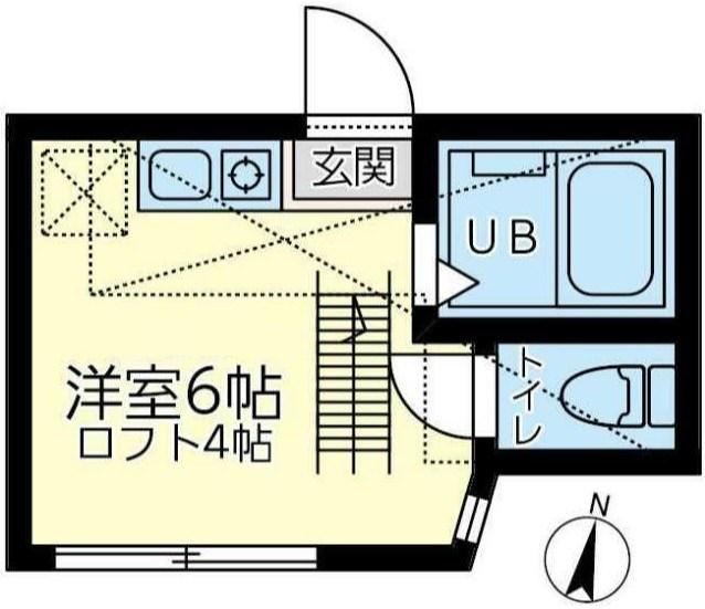 ユナイト新町セントフランシス(ワンルーム/1階)の間取り写真