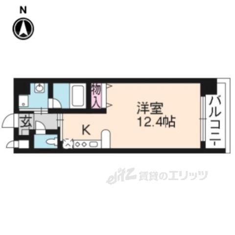JR東海道本線 西大路駅 徒歩15分 8階建 築16年(1K/7階)の間取り写真