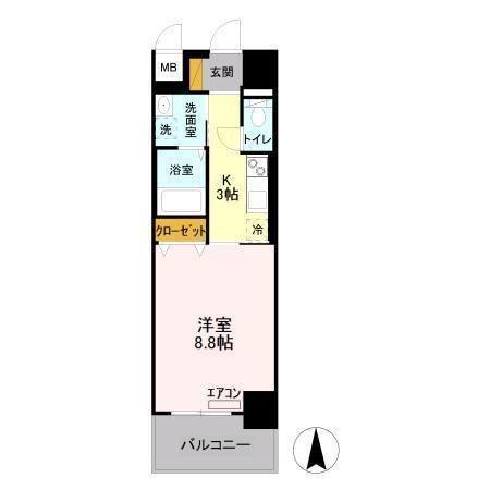 フロンティア・コンフォート研究学園(1K/2階)の間取り写真