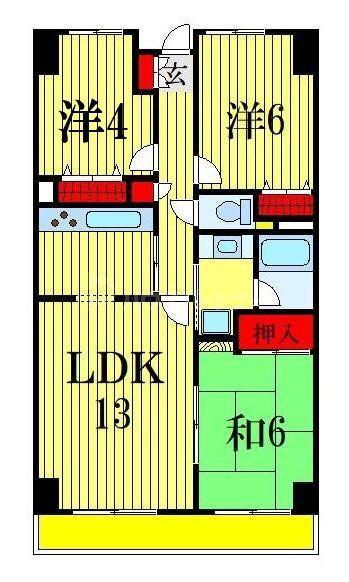 クレストヒル中野木(3LDK/2階)の間取り写真