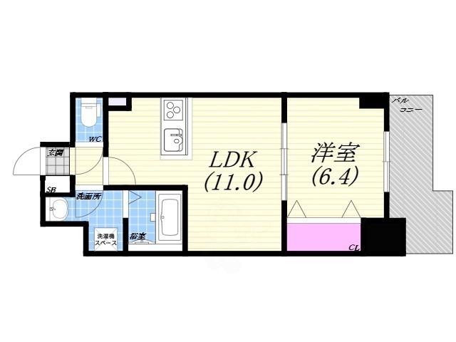 グラン プラス(1LDK/8階)の間取り写真