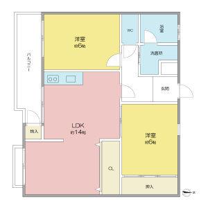 シャンボール9(2LDK/1階)の間取り写真