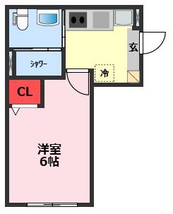 KEIAI RESIDENCE 新柏II(1K/1階)の間取り写真