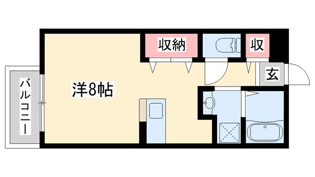プレミールえびす(ワンルーム/2階)の間取り写真
