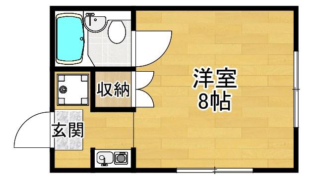 和光ハイツ(ワンルーム/3階)の間取り写真