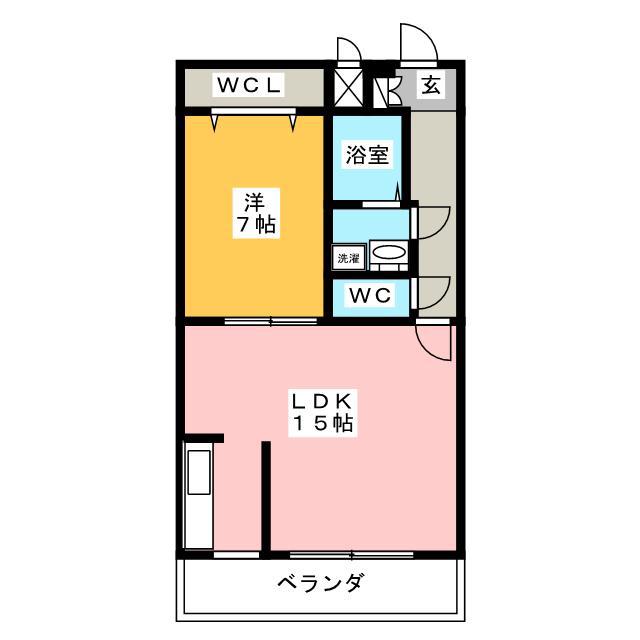 ヴィラ・リビエール(1LDK/2階)の間取り写真