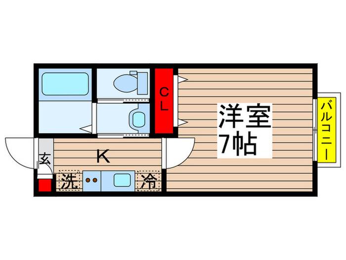 セレーナ八千代(1K/2階)の間取り写真