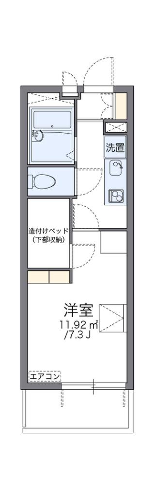レオパレスアゼリア蛍池(1K/1階)の間取り写真