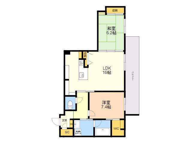 GRAND BLEU DE SASAOKA(2LDK/3階)の間取り写真