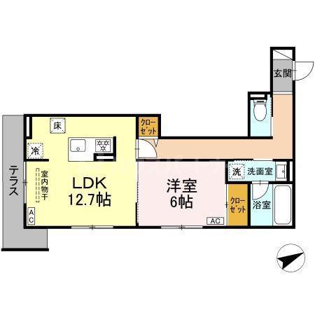 SISU(1LDK/1階)の間取り写真