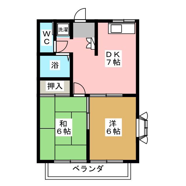 エステートピア幸(2DK/2階)の間取り写真
