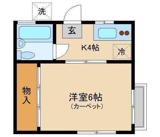 ホワイトコーポ(1K/2階)の間取り写真