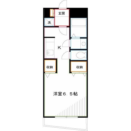 グリーンパーク(1K/1階)の間取り写真