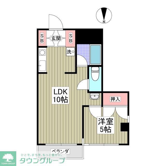 本間ビル(1K/2階)の間取り写真