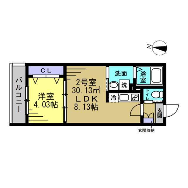 アヴェンタドール(1LDK/2階)の間取り写真